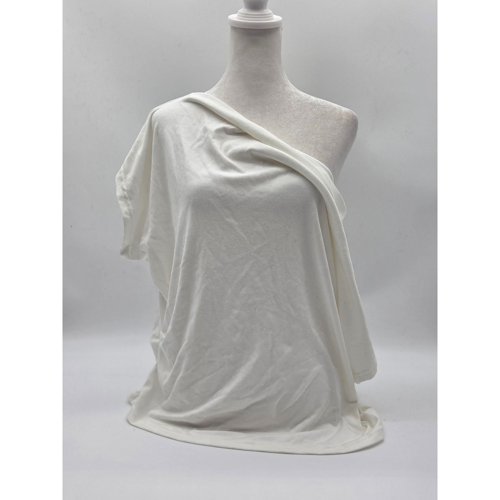 Fashion Nova Eva Effortless One Shoulder Top Ivory Size 2X NWT 101-475